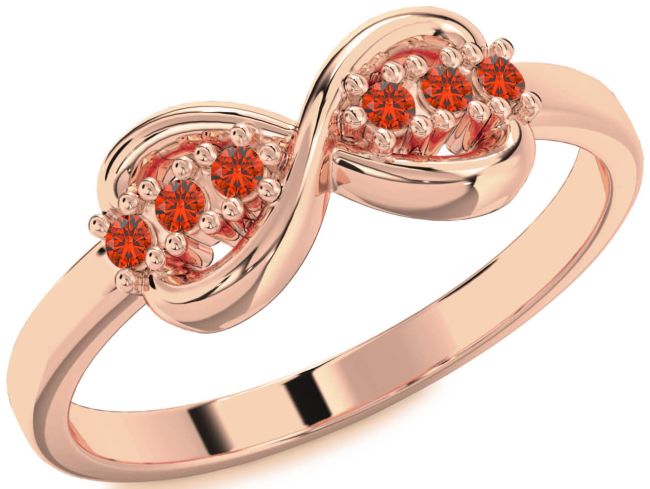Fire Opal Rose Gold Infinity Round Ring