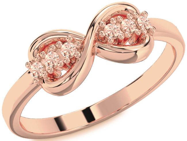 Morganite Rose Gold Silver Infinity Round Ring