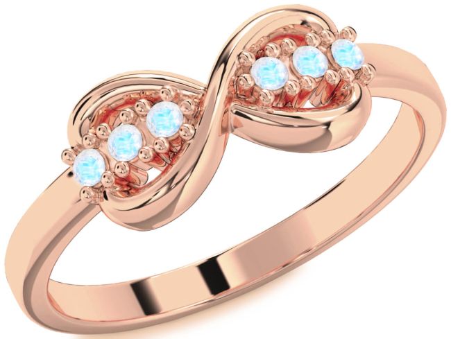 Moonstone Rose Gold Infinity Round Ring