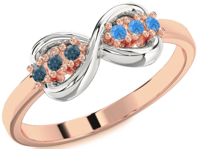White Rose Gold Infinity Round Promise Ring
