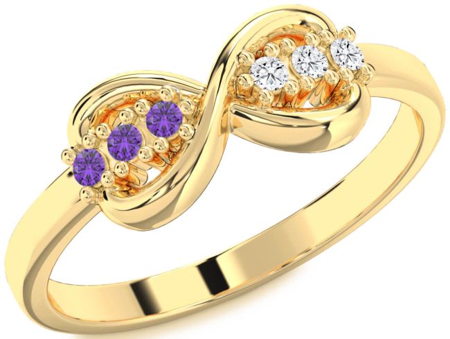 Gold Infinity Round Promise Ring