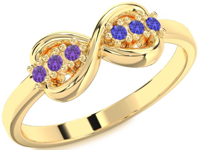 Gold Silver Infinity Round Promise Ring
