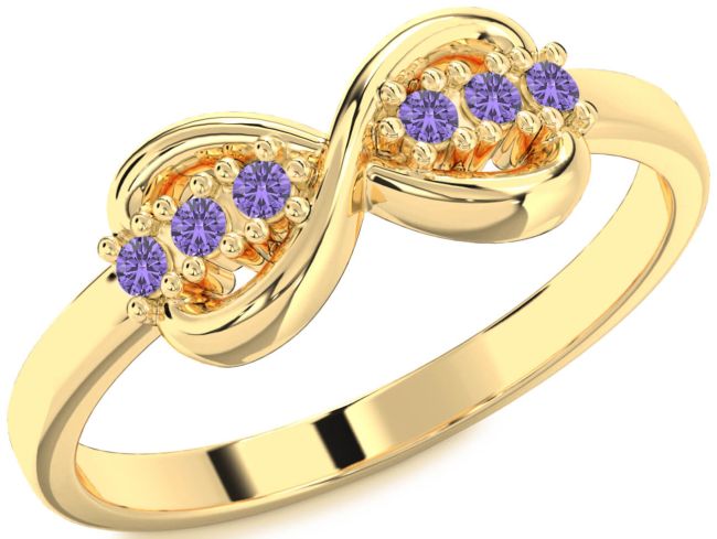 Alexandrite Gold Infinity Round Ring