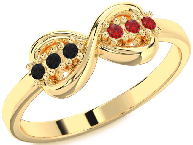 Gold Silver Infinity Round Promise Ring