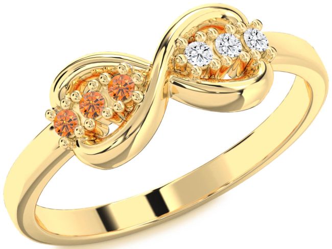 Gold Infinity Round Promise Ring