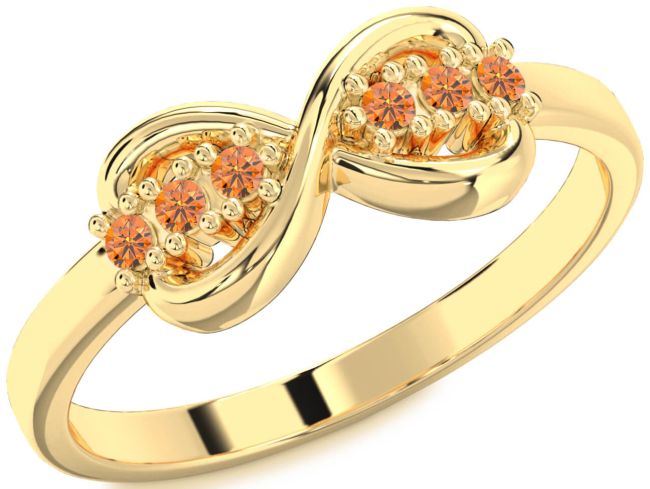 Citrine Gold Infinity Round Ring
