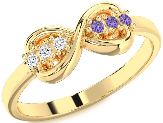Gold Infinity Round Promise Ring