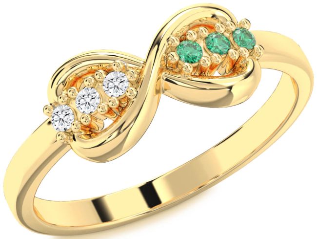 Gold Silver Infinity Round Promise Ring