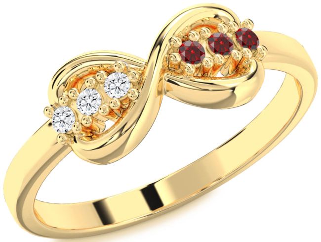 Gold Infinity Round Promise Ring