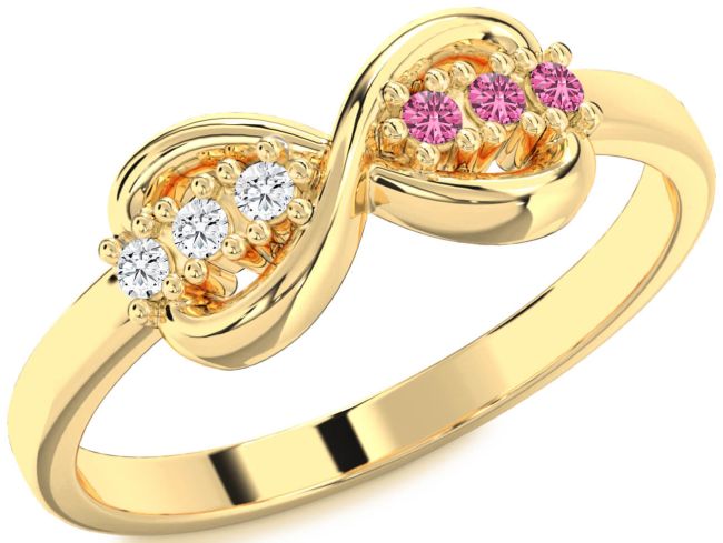 Gold Infinity Round Promise Ring