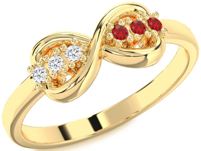 Gold Infinity Round Promise Ring