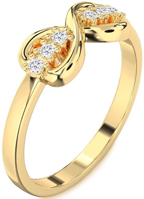 Lab Diamond Gold Infinity Round Ring