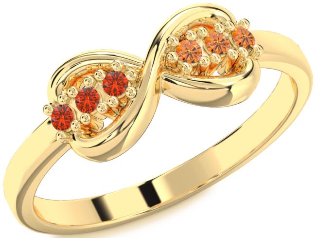 Gold Infinity Round Promise Ring