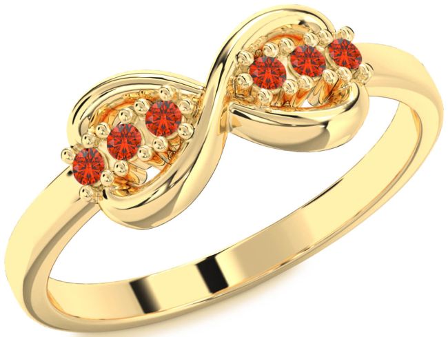 Fire Opal Gold Infinity Round Ring