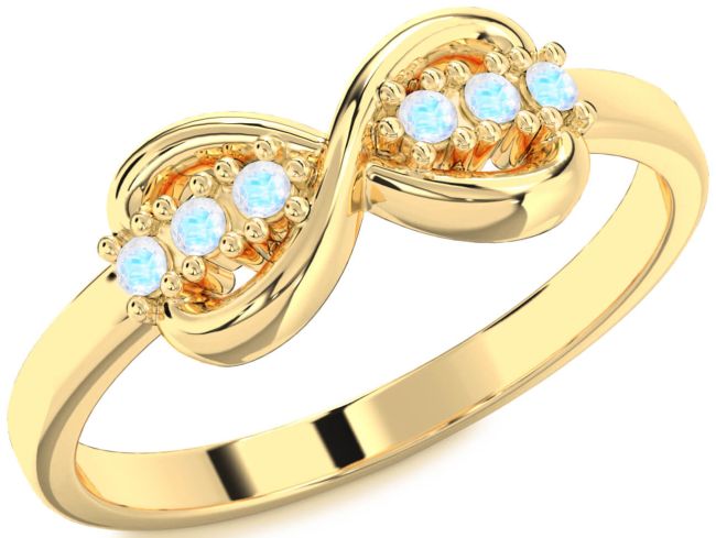 Moonstone Gold Infinity Round Ring