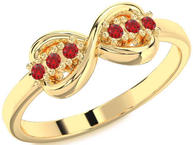 Ruby Gold Silver Infinity Round Ring