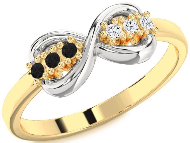 Gold Silver Infinity Round Promise Ring