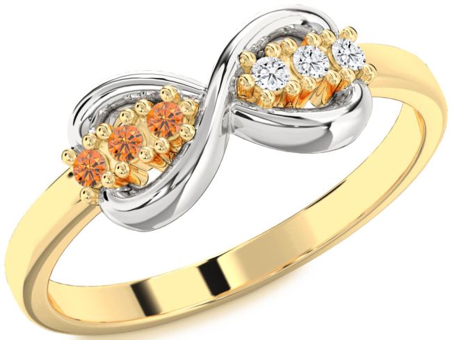Gold Silver Infinity Round Promise Ring