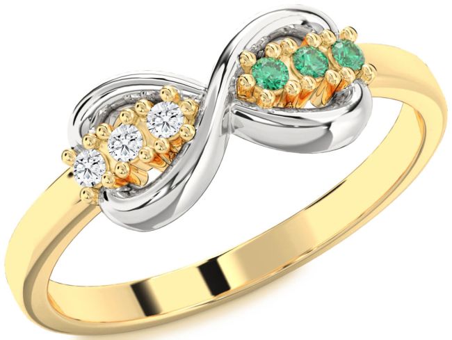 Gold Silver Infinity Round Promise Ring