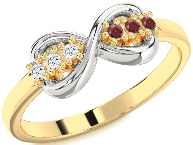Gold Silver Infinity Round Promise Ring