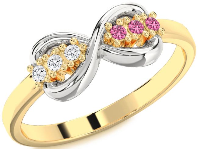 Gold Silver Infinity Round Promise Ring