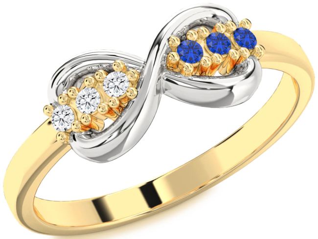 Platinum & Yellow Gold Infinity Round Promise Ring