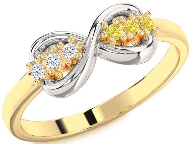 Gold Silver Infinity Round Promise Ring