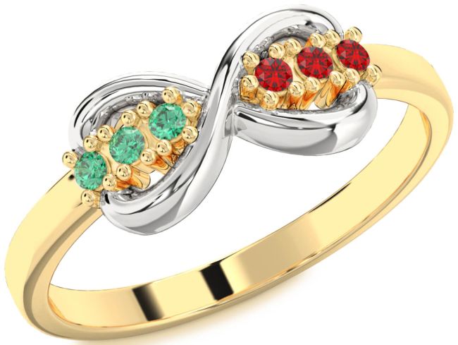 Gold Silver Infinity Round Promise Ring