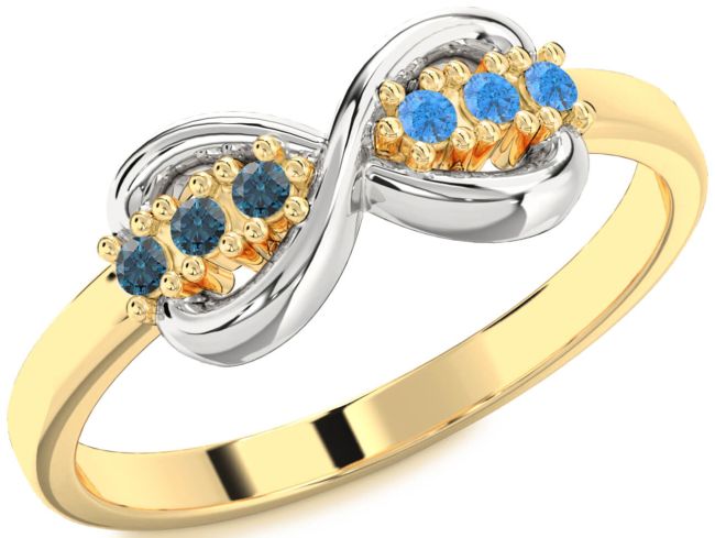 Platinum & Yellow Gold Infinity Round Promise Ring
