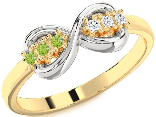 Gold Silver Infinity Round Promise Ring