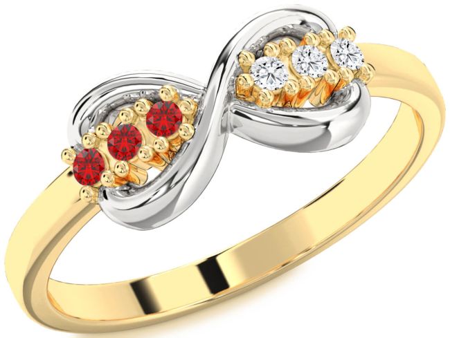 Gold Silver Infinity Round Promise Ring
