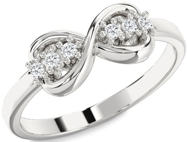 Diamond Platinum Infinity Round Ring