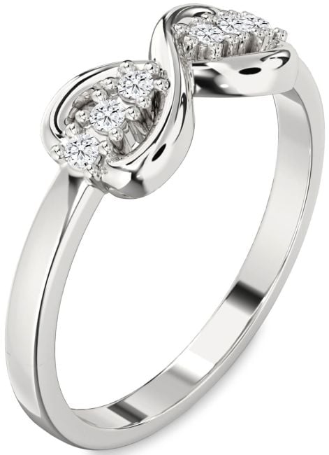 Moissanite Silver Infinity Round Ring