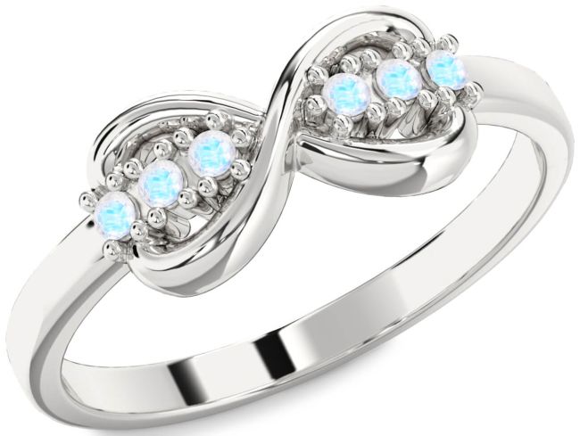 Moonstone Silver Infinity Round Ring