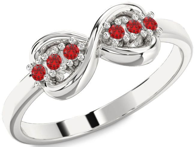 Ruby White Gold Infinity Round Ring