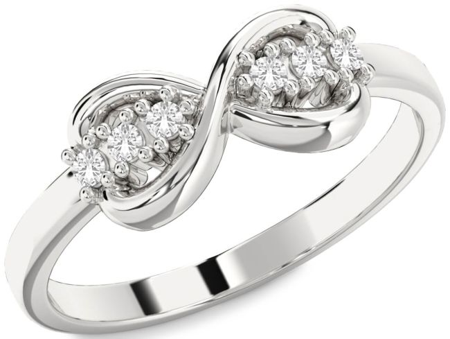 White Sapphire Silver Infinity Round Ring