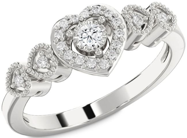 Diamond White Gold Heart Promise Ring