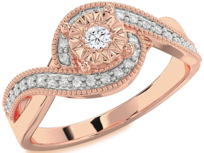 Diamond Rose Gold Round Promise Ring