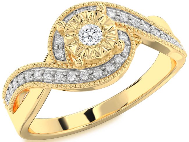 Diamond Gold Round Promise Ring