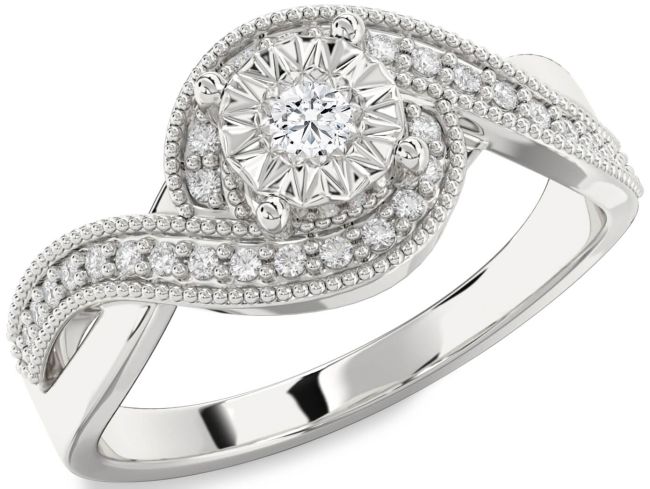 Diamond White Gold Round Promise Ring