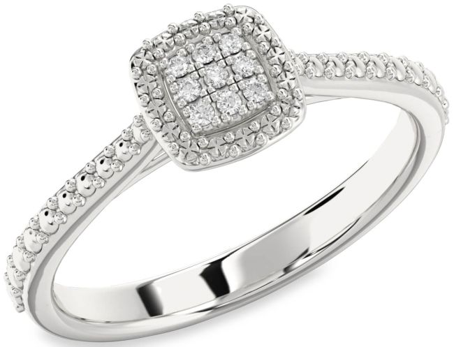 Diamond Platinum Round Promise Ring