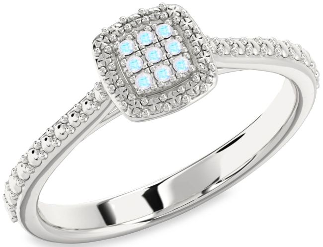 Moonstone Silver Round Promise Ring