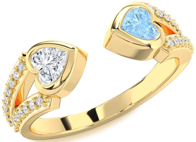 Diamond Gold Two Heart Promise Ring