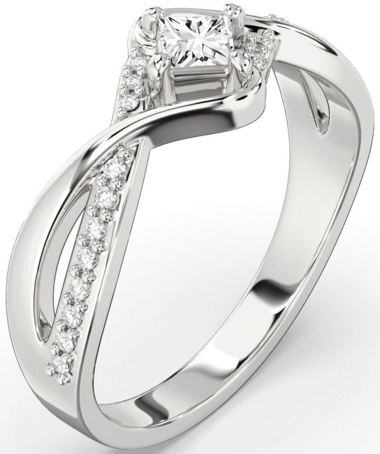 Lab Diamond Silver Princess Promise Ring
