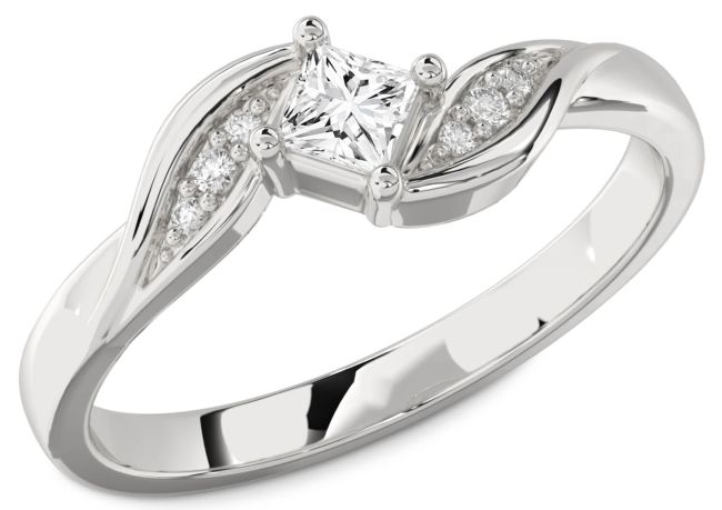 Diamond Silver Princess Promise Ring