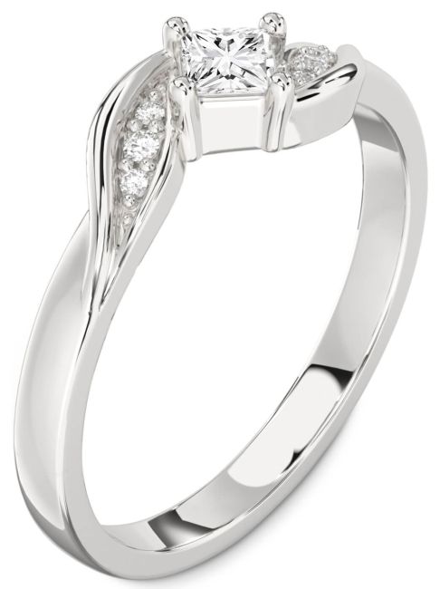 Lab Diamond Silver Princess Promise Ring
