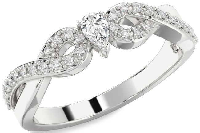 Diamond Platinum Infinity Pear Promise Ring