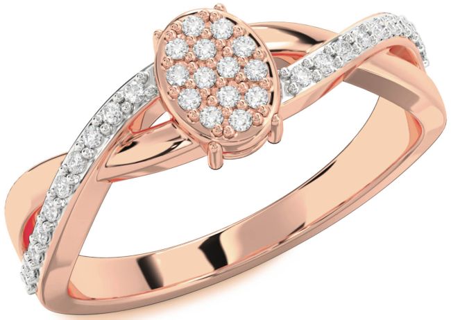 Diamond Rose Gold Knot Round Promise Ring