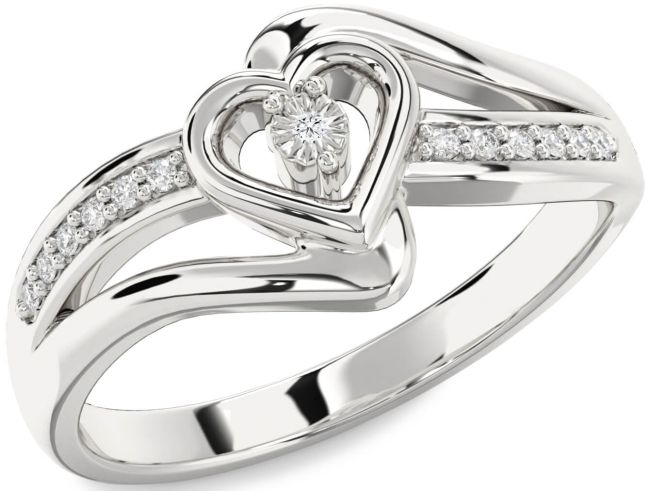 Diamond Platinum Heart Promise Ring