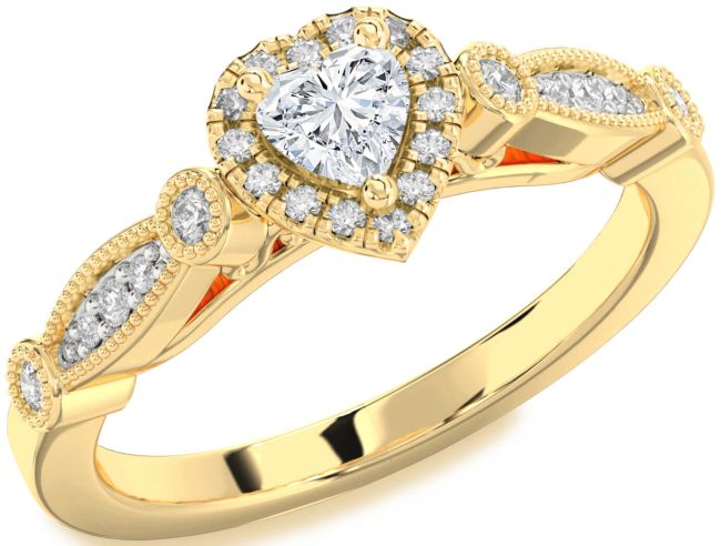 Diamond Gold Heart Promise Ring